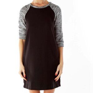 LOFT Black White Tweed Work Dress
